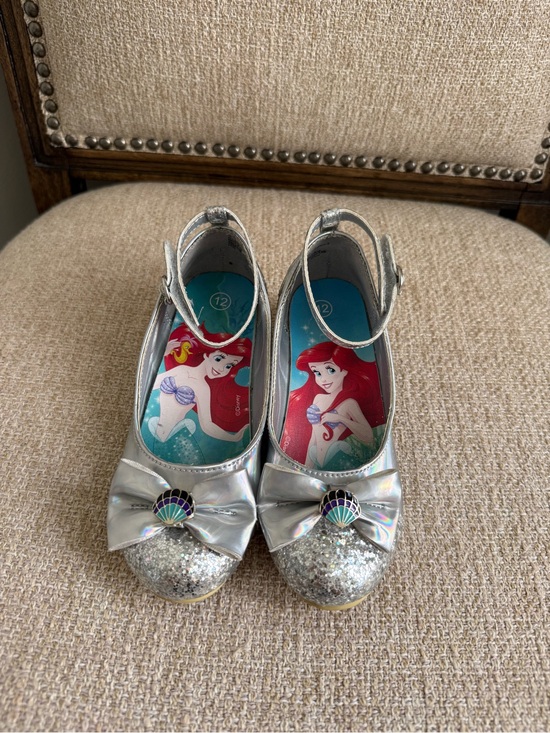 Disney Other - Disney Princess silver Glitter bow dress up shoes The Little Mermaid toddler 12